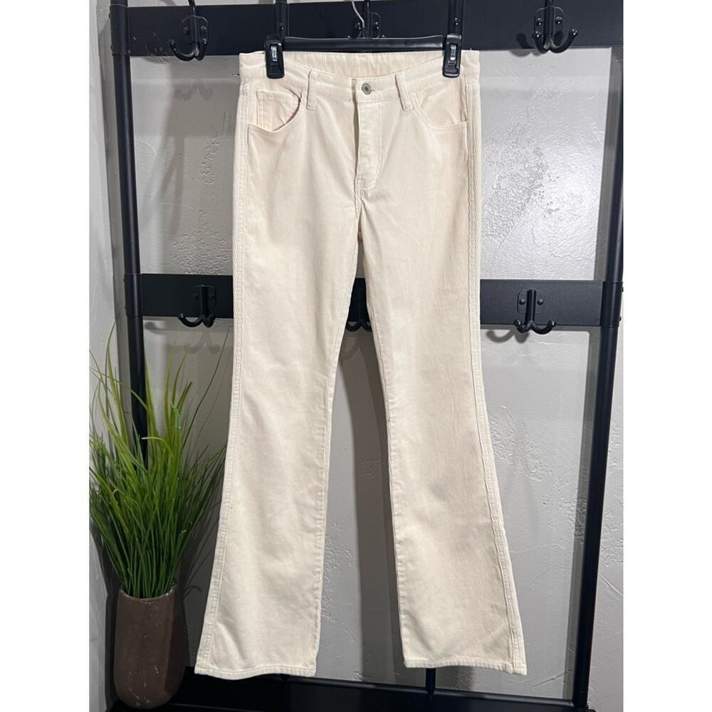 J. Galt Brandy Melville Cream Corduroy Flare Jeans size Small